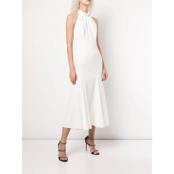 NWT MILLY Penelope Halter Neck Cady Dress  US 4 - Picture 2 of 15